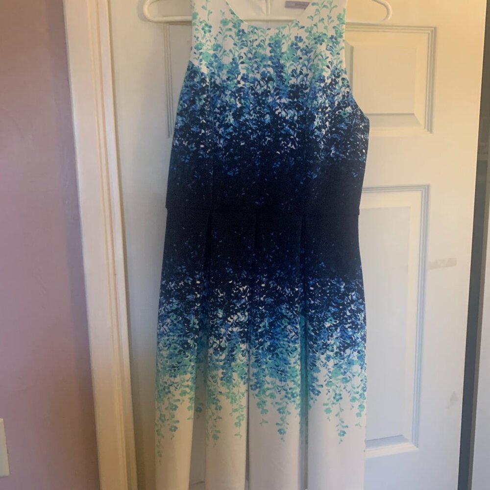 SIZE 4, BLUE FLORAL, A LINE DRESS